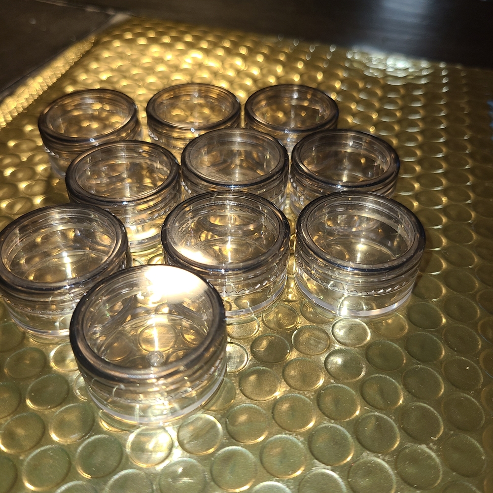 Clear Plastic Cosmetic Jars 20PC CUSTOM LID STICKERS INCLUDED